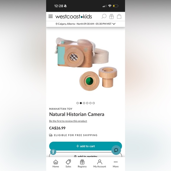 Manhattan Toy Wooden Camera - Natural and Teal - Picture 3 of 8